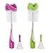 Munchkin 2 Count Sponge Bottle Brush with Nipple Brush, Pink/Green
