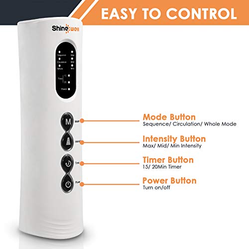 Shine Well Leg Massager for Circulation, Air Compression Leg Massager for Calf Foot and Arms, 3 Modes 3 Intensities 2 Timing Shiatsu Leg Massager,Helpful for Restless Legs Syndrome Relief,Pain Relief