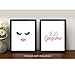 Confetti Fox Hello Gorgeous Wall Art, Minimalist Modern Glam Beauty Fashion Artwork, Makeup Decor Home Bathroom Bedroom Dorm (8x10 Unframed Set of 2 Prints)