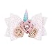 Hair Clips for Toddler, Oaoleer Baby Unicorn Bows Alligator Clip Barrette Glitter Hair Pins Accessories for Baby Girls (Unicorn Bow Clips)