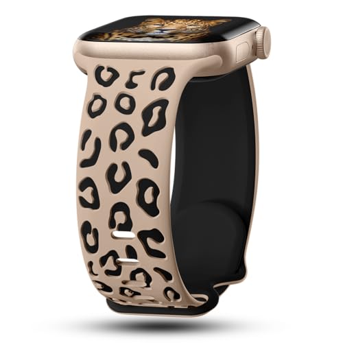 CreateGreat Sport Leopard Engraved Bands Compatible