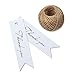 Thank You Tags,Gift Tags,100PCS Paper Tags with 100 Feet Jute Twine,Kraft Tags for DIY Crafts,Wedding,Christmas,Thanksgiving (White)