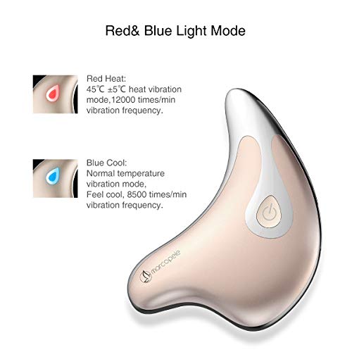 MARCOPELE Eye Massager 45℃ Heat & Vibration Face Massager Gua Sha Scraping Massager Tool for Anti-Aging Anti-Wrinkles Lifting Firming Scraping Instrument (Gold)