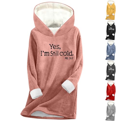 HOOUDO Womens Oversized Jumper Ladies Winter Warm Jumper Plush Sweatshirts Thick Pullover Sweater Casual Tops Plus Size Peplum Tops for Women