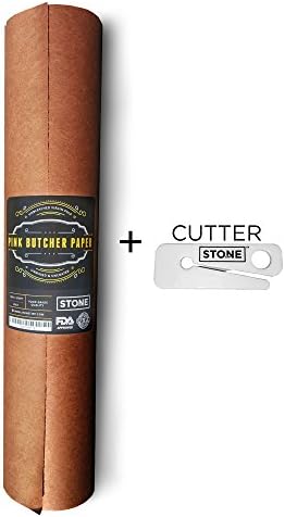 Pink Butcher Paper Roll - 18" x 200' | USA MADE | FDA Approved Peach Butcher Paper For Smoking BBQ Meats & Brisket in Heavy Duty Poly Bag with FREE Paper Cutter | Kraft Wrapping Paper