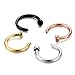 FIBO STEEL 18G 4PCS Stainless Steel Body Jewelry Piercing Nose Ring Hoop 4PCS 5/16