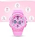 KXAITO Women's Ladies Outdoor Waterproof Sports Watch Quartz Watch Fashion Bracelet Movement Analog-Digital Display Girls Wrist Watches (1643_Pink)