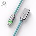 Mcdodo Smart LED Auto Disconnect Nylon Braided Sync Charge USB Data 4FT/1.2M Cable Compatible iPhone/iPad Pro/Air,iPad mini,iPod (Blue 4FT)