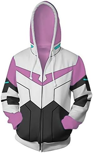 Unisex Hoodies 3D Voltron HD Print Sweatshirts Pullover Tops with Pockets(S-3XL) Zipper