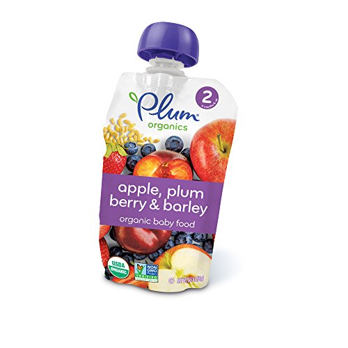 Plum Organics Stage 2, Organic Baby Food, Apple, Plum, Berry and Barley, 3.5 oz