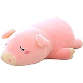 EHOTONG Pig Plush Pillow, Piggy Soft Hugging Pillow Funny Cute Pig Stuffed Animal Toys Christmas Birthday Girlfriend Gift, 18 inch