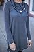 Mixmax Women Lapel Neck Long Sleeve Loose Dress Sides Slit Shirt Dress (X-Large, Blue)