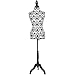 Beautifully Patterned Female Mannequin Torso Dress Form Display W/ Black Tripod Stand