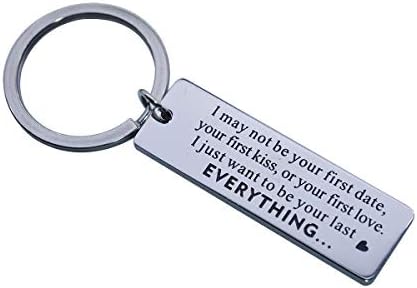 Funny Gift for Him Keychain Stainless Steel Dog Tag Personalized Gift for Boyfriend,for Husband (I Just Want to Be Your Last Everything)