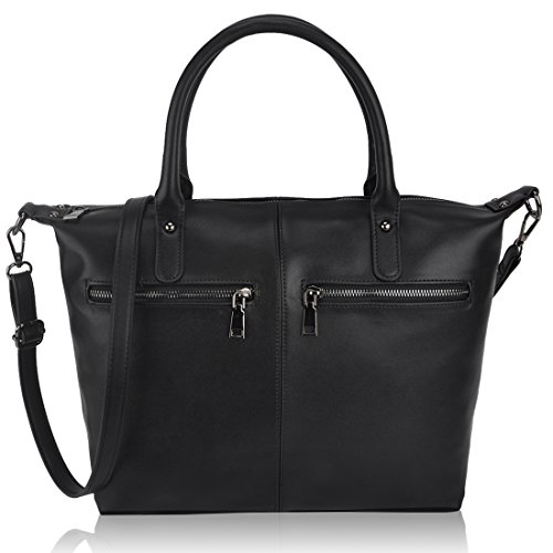 Black Handbags Zmsnow Top Handle Stylish Crossbody Large Satchel