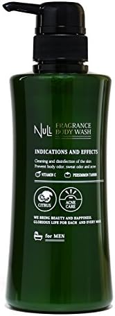 NULL Men’s Body Soap, Quasi-drug Product (Prevents Body Odor, Back Acne, Buttocks, and Prevents Aging Odour), Marine Citrus Scent, Odor Protection, Medicinal Fragrance Body Wash, Body Shampoo 13.5 fl oz (400 ml)