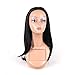 HAIR WAY Half Wigs for Black Women with Drawstring and Combs Medium Length Synthetic Straight Japanese Fiber Wig 3/4 Head for Daily Wear 16inches #1B