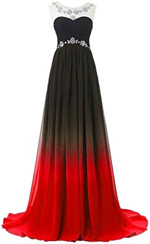 HTYS 2016 Gradient Color Prom Evening Dress Beaded Ball Gown HY020