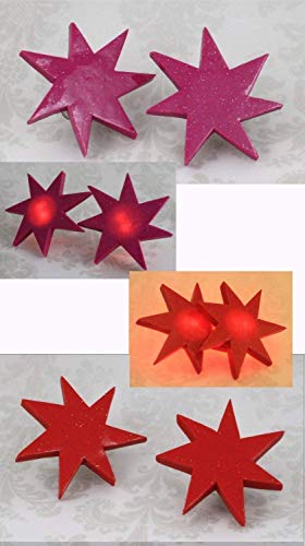 Jem Holograms BLINKING LED Star Earrings (Pink/Red)