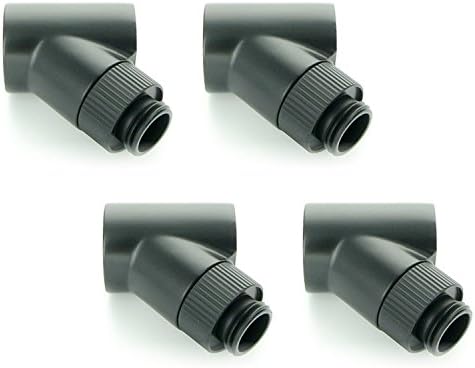 Monsoon G1/4" 45° Rotary Fitting, 1/2" OD Matched Body, Matte Black, 4-pack