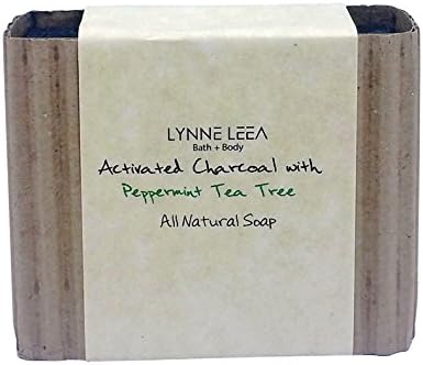 All Natural, Vegan Organic Handmade Moisturizing Soap Bar with Olive Oil, Organic Activated Charcoal and Essential Oils by Lynne Leea (Peppermint Tea Tree Activated Charcoal)