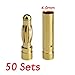 Vktech 4.0mm Gold-plated Bullet Connector Battery ESC Plug,Set of 50