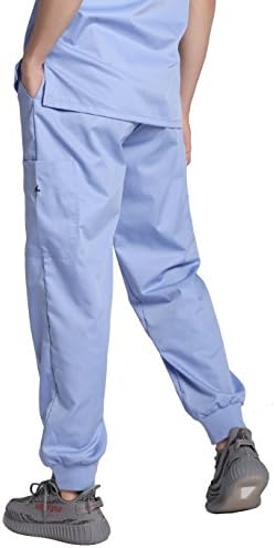 Jogger Scrub Pant 5 Pocket by mim Scrubs(Large) Ciel