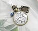 Bouquet Charm for Wedding Dad You Walk Beside Me Something Blue Bead 1 Frame Remembrance Keepsake Vintage Bronze White Glass Jewelry Loving Memory Father for Bride's Flowers DIY Photo Template