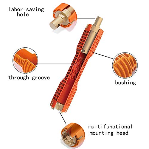 IRmm (8-in-1) faucet and sink installer,multi-purpose wrench plumbing tool for Toilet Bowl/Sink/Bathroom/Kitchen Plumbing and moreÂ (orange)