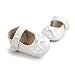 Weixinbuy Baby Girls PU Leather Princess Mary Jane Shoes Soft Sole Bowknot Shoes, White, 6-12 Months/4.92inch