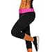 Kiwi-Rata Womens Slimming Pants Hot Thermo Neoprene Sweat Suit Sauna Leggings (Black&Rose Red, 3XL)