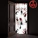 KD KIDPAR 6Pcs Halloween Window Door Decoration Covers Set, Includes 4Pcs 60x30” Window Clings&2Pcs 80x36” Door Posters with Scary Bloody Handprints, Indoor and Outdoor Décor for Party