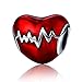 JOMOHO 925 Sterling Silver Charms for Charms Bracelet Heartbeat Lucky Charms Red Enamel Love in My Heart…