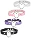 FIBO STEEL 1-4 Pcs Womens Leather Necklace Choker Necklace Heart Punk Goth Style Adjustable