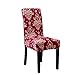 SUBCLUSTER 6 Pcs/Set Soft Stretchable Dining Chair Covers with Printed Floral Patterns,Spandex Banquet Chair Seat Protector Slipcovers for Holiday Home Party, Hotel, Wedding Ceremony (Style 8)