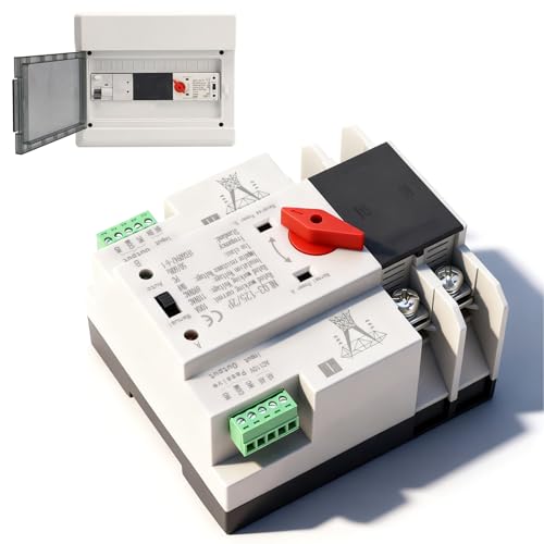 ZAWELIYO Interruptor de Transferencia Automática de Doble Potencia de 110V 100A con PC y Contactos Plateados Interruptor de de Transferencia de Generador P ATS para Montaje, PZ30