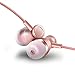 Earbuds, E&jing Magnetic Universal 3.5mm Jack HiFi Stereo Noise Cancelling with Mic in Line Volume Control Earphones In-Ear Headset Music Headphones (Rose Gold)