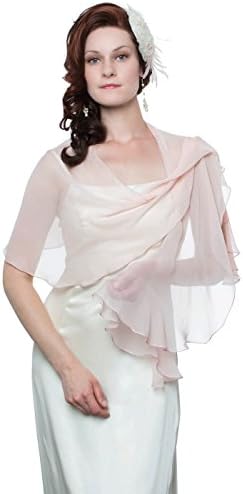 Bridal Evening Scarf Wrap Shawl in Pale Pink (Blush) Color by Lena Moro