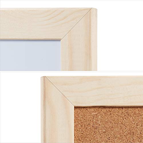Whiteboard and Cork Board Combo 36 x 24 + 1 Magnetic Dry Eraser, 4 Colorful Marker Pens and 4 Magnets - Magnetic Combination Board for Home and Office