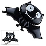 5 Pack Halloween Bat Foil Balloon, Reusable Black Bat Mylar Balloon Halloween Props Kids Toys Home Party Bar Decoration Children Gifts