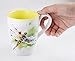 Dean Crouser Dragonfly Watercolor Yellow On White 16 Ounce Glossy Stoneware Mug With Handle