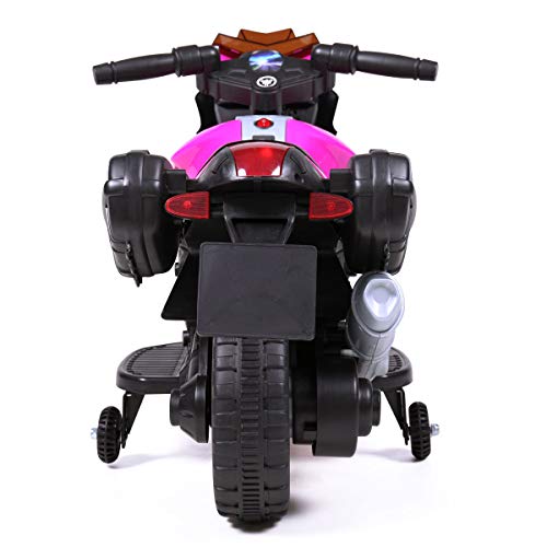 Tobbi Kids Motorcycle Ride On 6V Battery Powered 4 Wheel Bicycle Electric Toy Pink