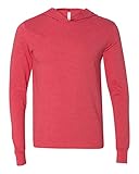 Bella 3512 Unisex Jersey Long Sleeve Hoodie - Heather Red, Medium