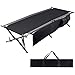 PORTAL Folding Portable Camping Cot, Guest Bed with Carry Bag and Side Storage Organizer, Camping Cots for Adults Sleeping, Away Tent Sleeping Cot Bed, Supports 300 LBS, Black