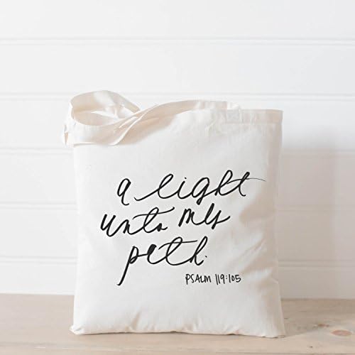 Tote Bag- A Light Unto My Path, present, housewarming gift, tote, Bible verse, inspirational, womens gift, christian gift, overnight bag