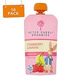 Peter Rabbit Organics Strawberry & Banana Puree, 4 Ounce Squeeze Pouch (Pack of 10)