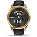 Garmin 010-02241-02 Vivomove Luxe Smartwatch 24K Gold PVD Stainless Steel Case w/Black Embossed Band with 1 Year Extended Warranty