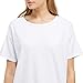 ZAN.STYLE Women's Loose Fit Tagless Long T-shirt, Solid Crew Neck and Short Sleeves (X-Large, White)