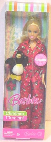 Barbie 2007 Christmas Morning with Penguin, Hairbrush and Christmas Present