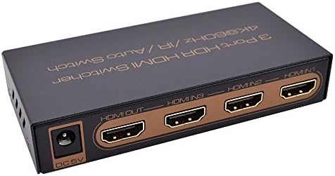 HDMI 2.0 Splitter Switch,Goldenguy HDMI ARC Extractor 3x1 with 5 pack Audio Cable Tie HDR |HDCP2.2 4K@60Hz | SPDIF &amp; RCA L/R Audio Out HDMI Audio Extractor Remote Control